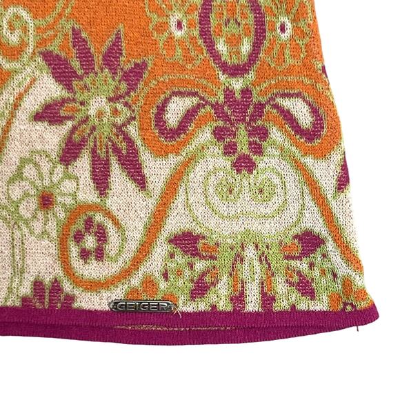 Geiger Austria Size Large Colorful Paisley Linen Blend Cardigan Tank Twin Set - Picture 12 of 16